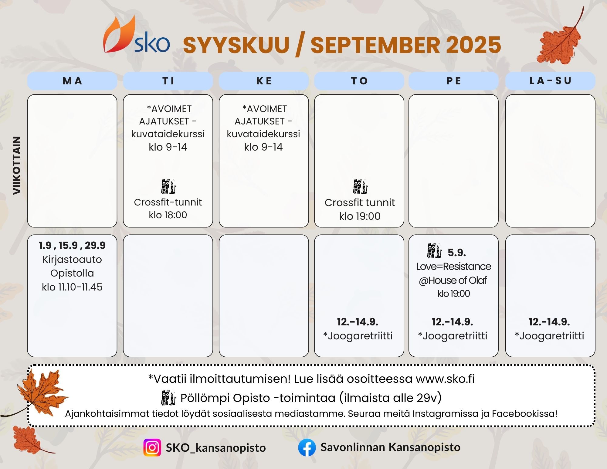 SKO tapahtumat